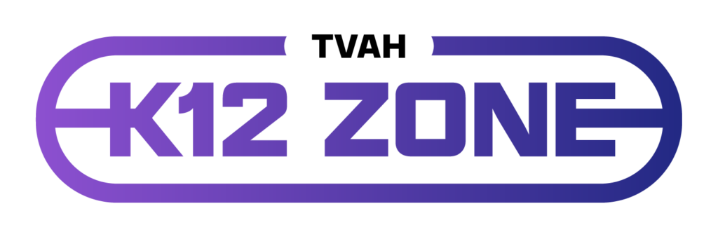 Lilla logo pritsis meie TVAH K12 Zone brändinguga